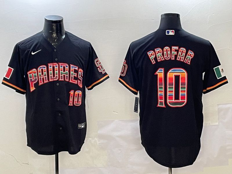 Men San Diego Padres 10 Profar Black Fashion Game 2025 Nike MLB Jersey style 1